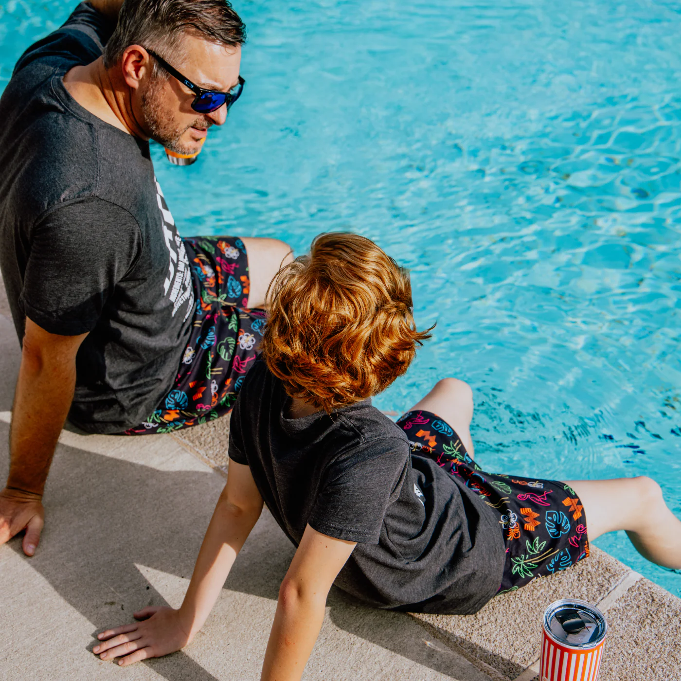 Youth Whataburger Neon Collage Swim Trunks - Image 3